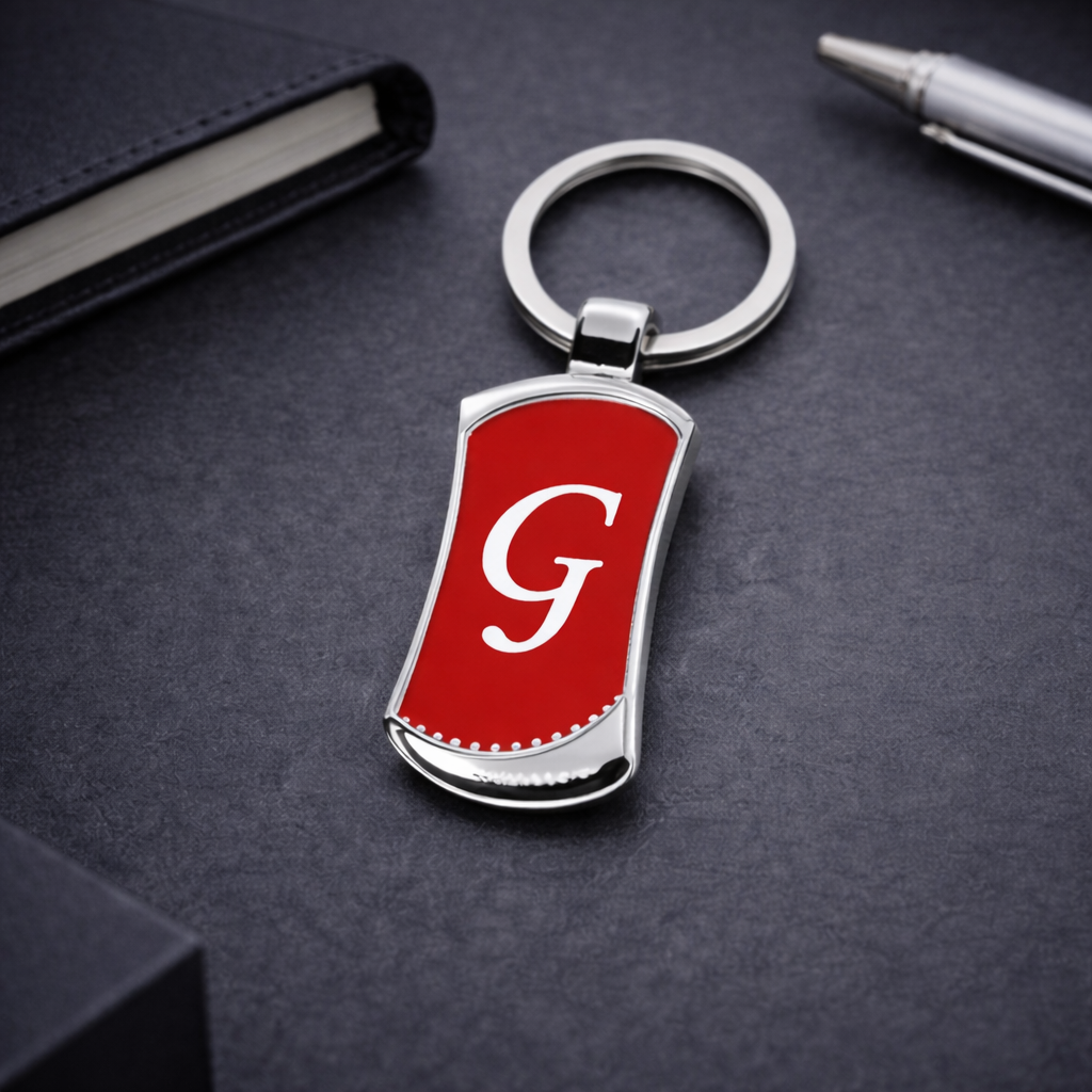 Wave Design Metal Keychain – Premium Custom Logo Key Holder